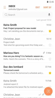 Samsung Email android App screenshot 1